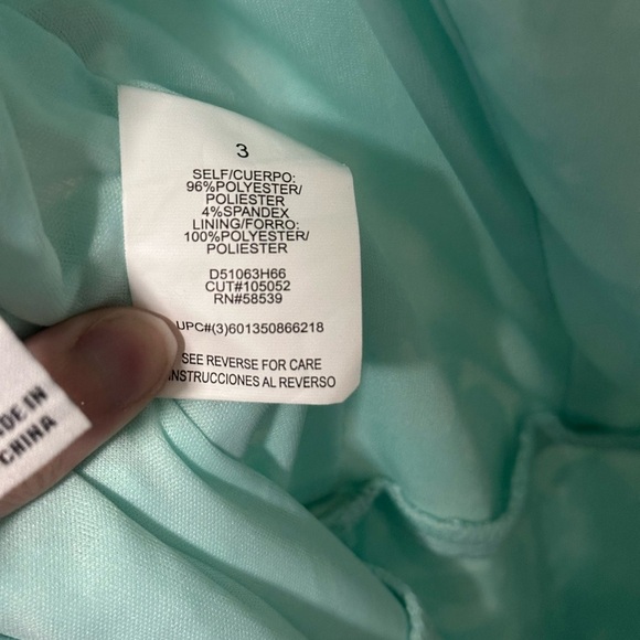 Speechless Turquoise Mint Lace and Glitter A Line Sleeveless Mini Dress size 3 - Picture 6 of 6
